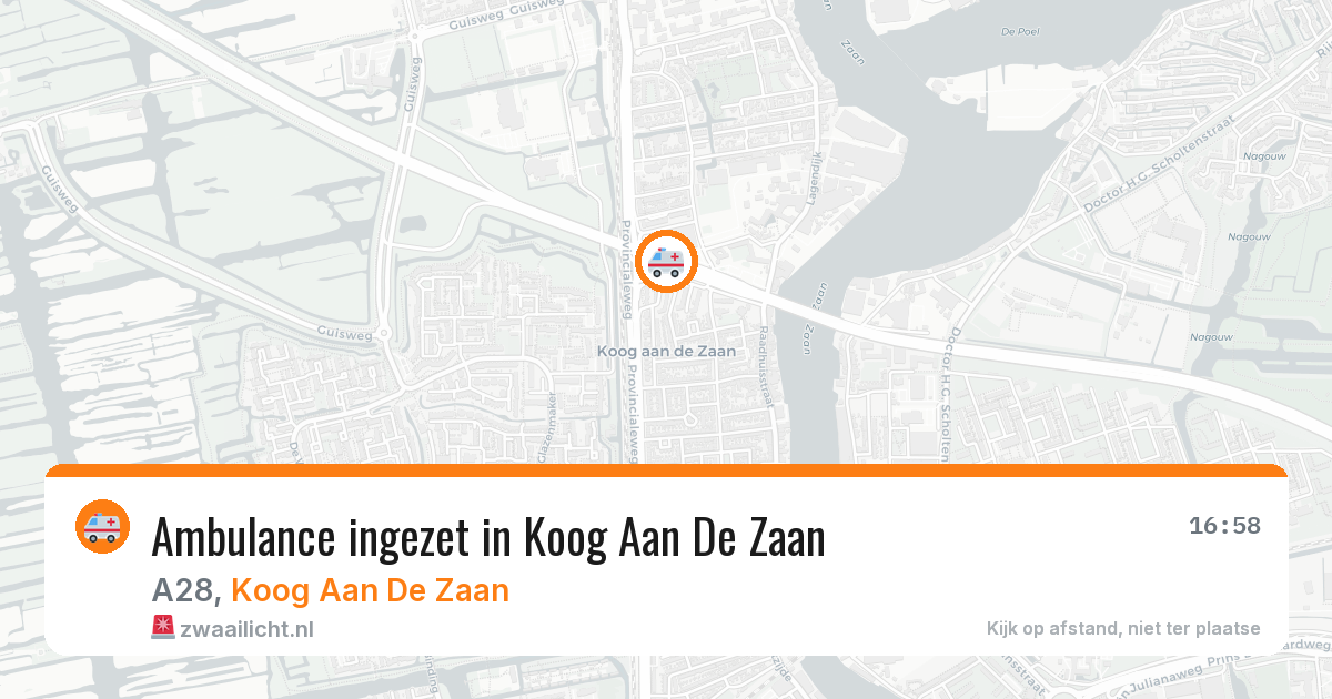 Ambulance ingezet in Koog Aan De Zaan — 13 apr 2026 | 🚨 Zwaailicht.nl