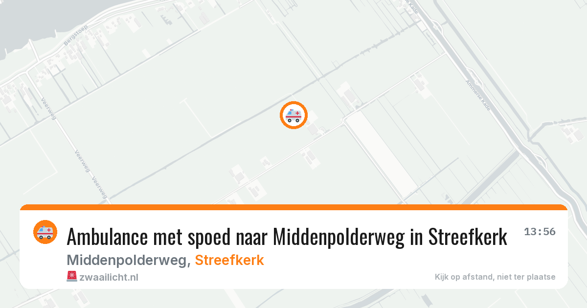 Ambulance met spoed naar Middenpolderweg in Streefkerk — 17 mrt 2026