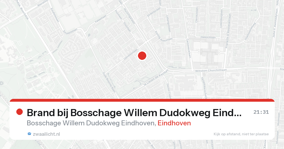 Brand bij Bosschage Willem Dudokweg Eindhoven in Eindhoven — 16 aug 2026