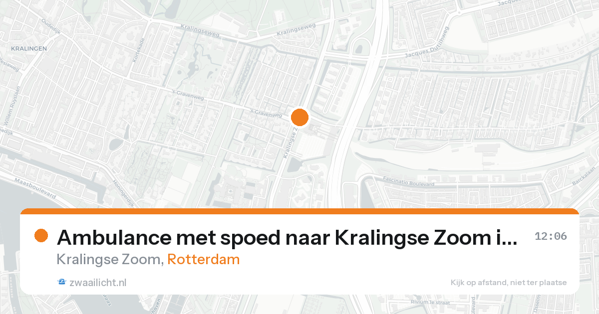 Ambulance met spoed naar Kralingse Zoom in Rotterdam — 16 aug 2026