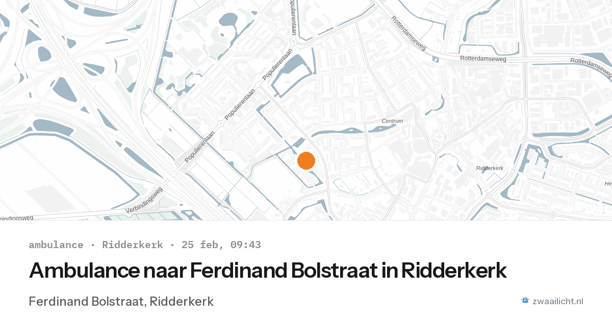 Ambulance naar Ferdinand Bolstraat in Ridderkerk — 25 feb 2026