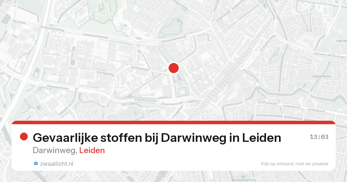 Gevaarlijke stoffen bij Darwinweg in Leiden — 8 apr 2026