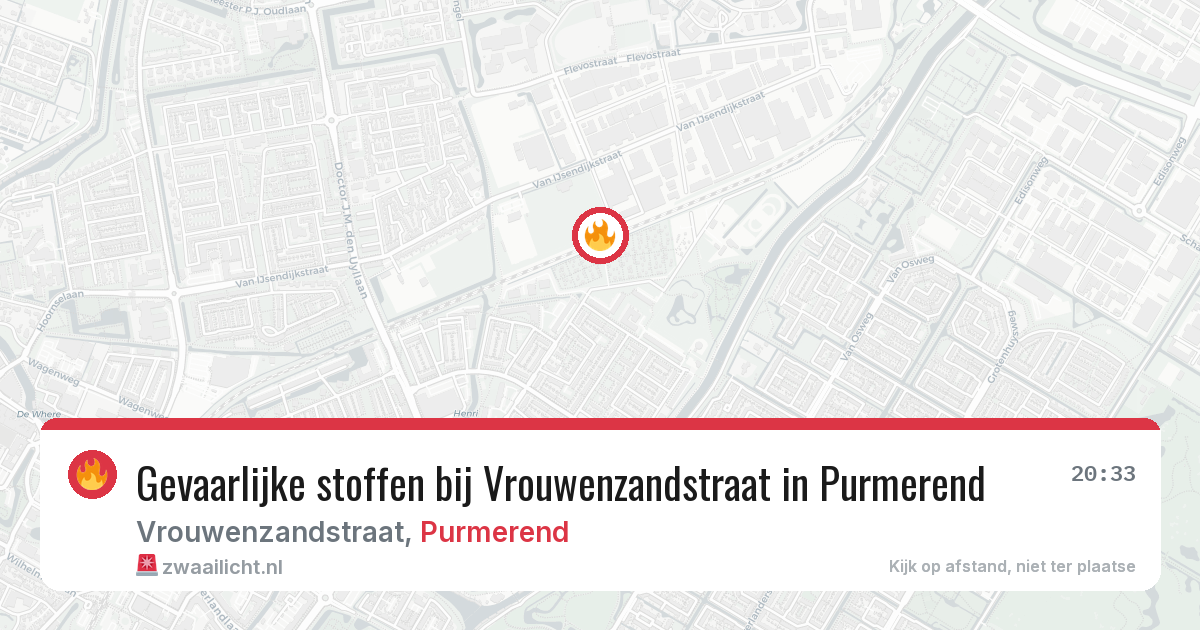 Gevaarlijke stoffen bij Vrouwenzandstraat in Purmerend — 10 jun 2026