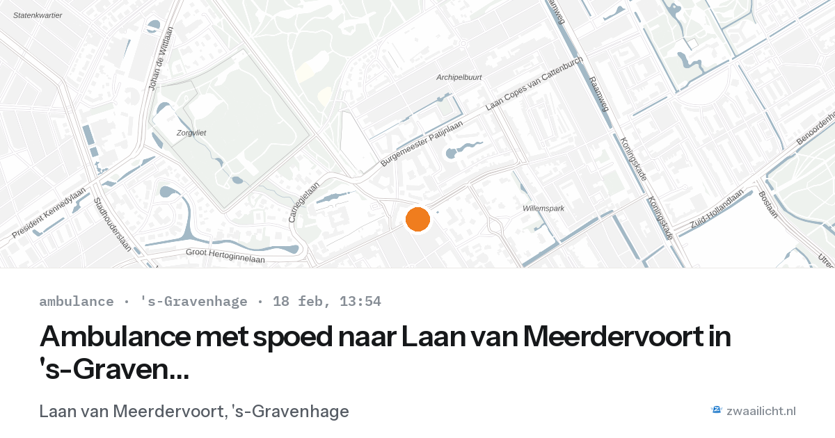 Ambulance met spoed naar Laan van Meerdervoort in 's-Gravenhage — 18 feb 2026