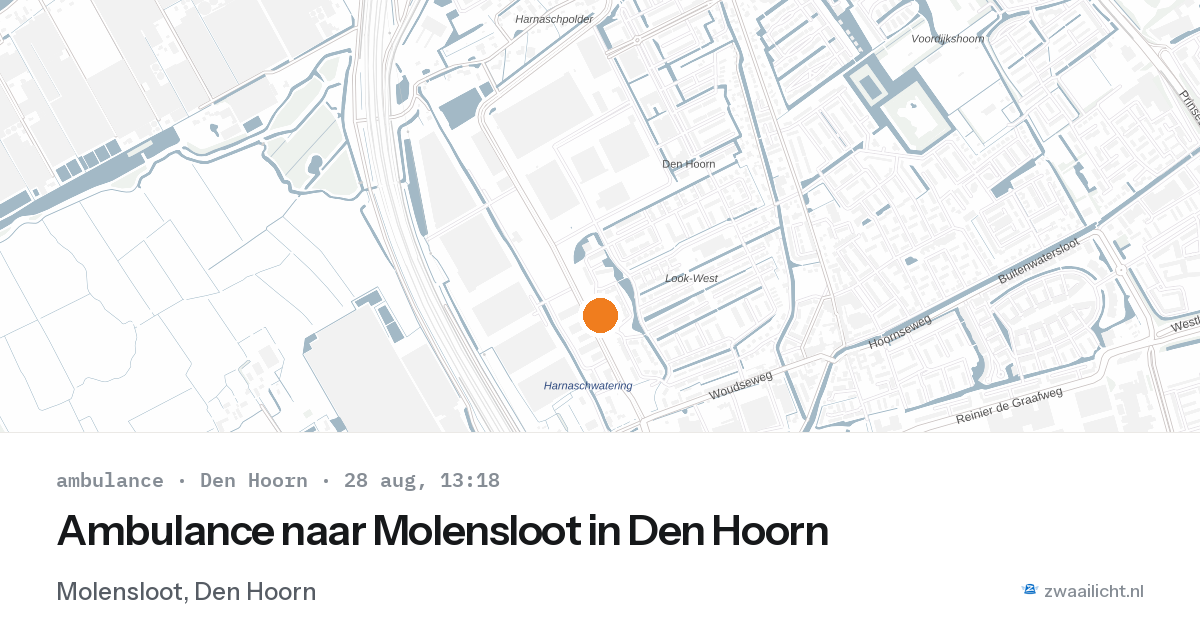 Ambulance naar Molensloot in Den Hoorn — 28 aug 2026
