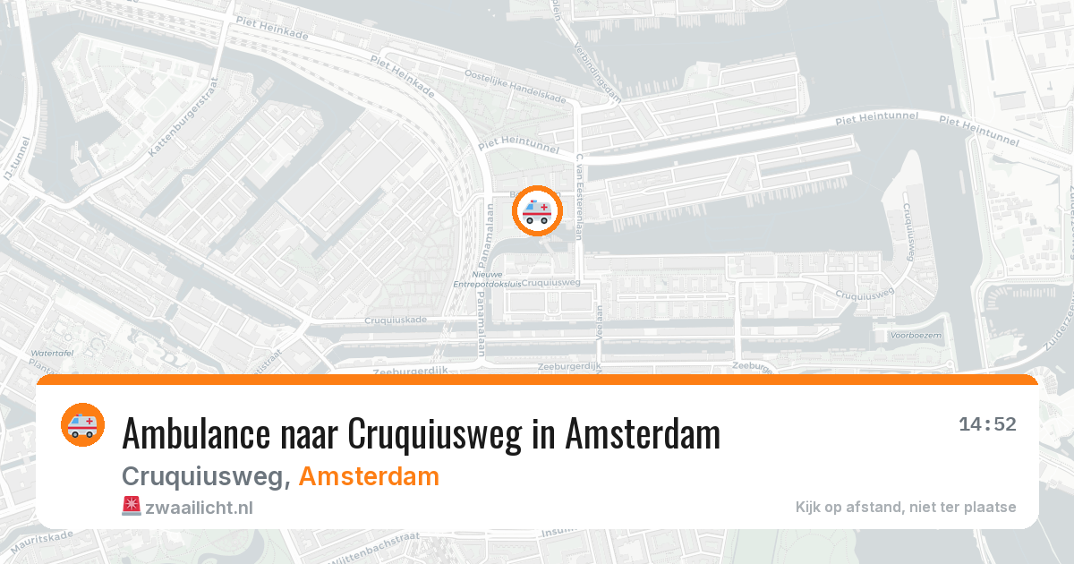 Ambulance naar Cruquiusweg in Amsterdam — 2 aug 2026