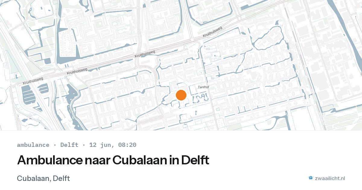 Ambulance naar Cubalaan in Delft — 12 jun 2026