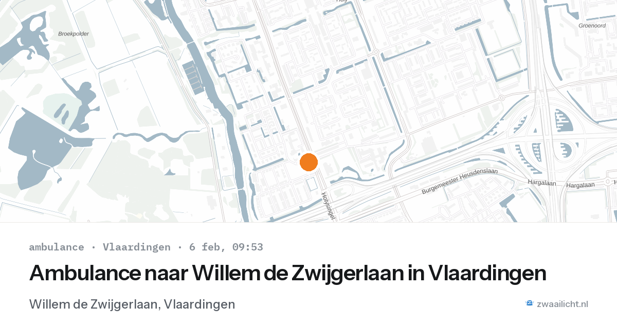 Ambulance naar Willem de Zwijgerlaan in Vlaardingen — 6 feb 2026
