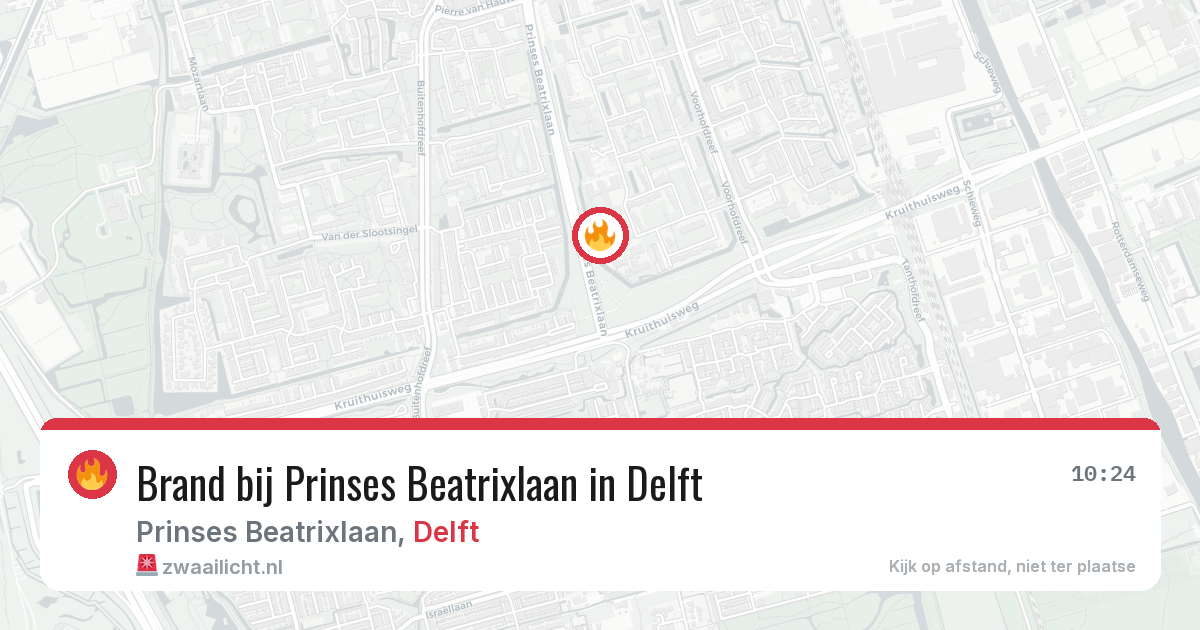 Brand bij Prinses Beatrixlaan in Delft — 14 mei 2026