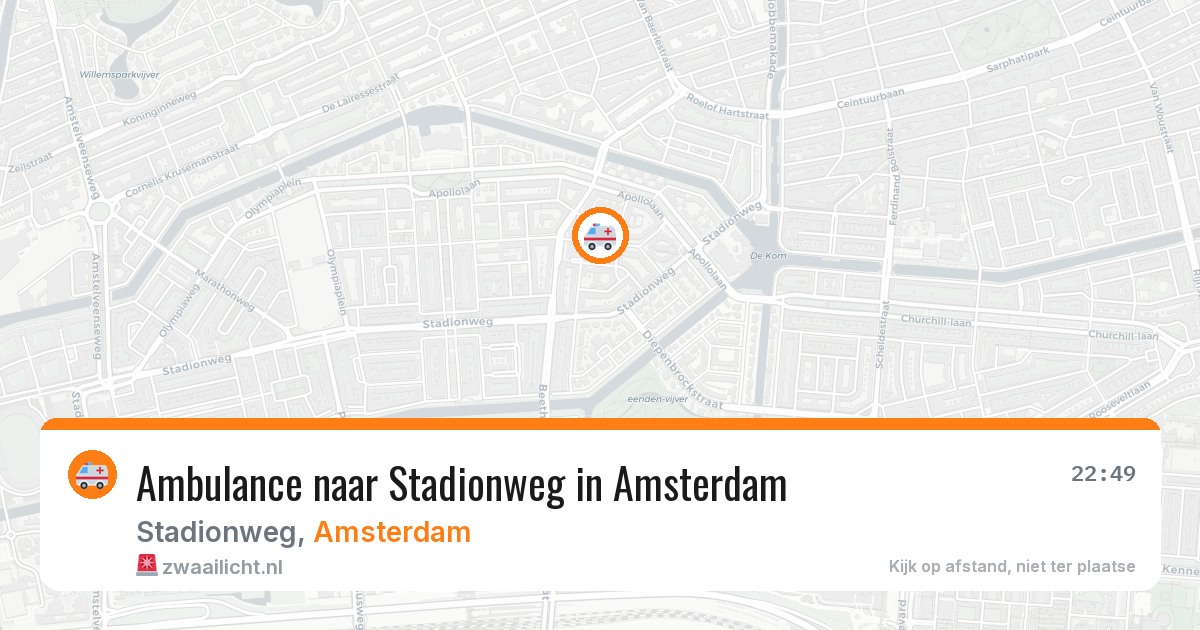 Ambulance naar Stadionweg in Amsterdam — 30 jul 2026