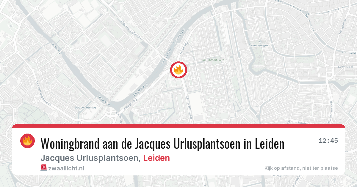 Woningbrand aan de Jacques Urlusplantsoen in Leiden — 29 jul 2026