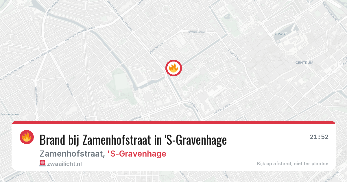 Brand bij Zamenhofstraat in 'S-Gravenhage — 18 mei 2026
