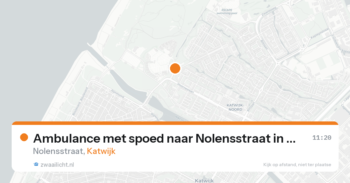 Ambulance met spoed naar Nolensstraat in Katwijk — 20 aug 2026
