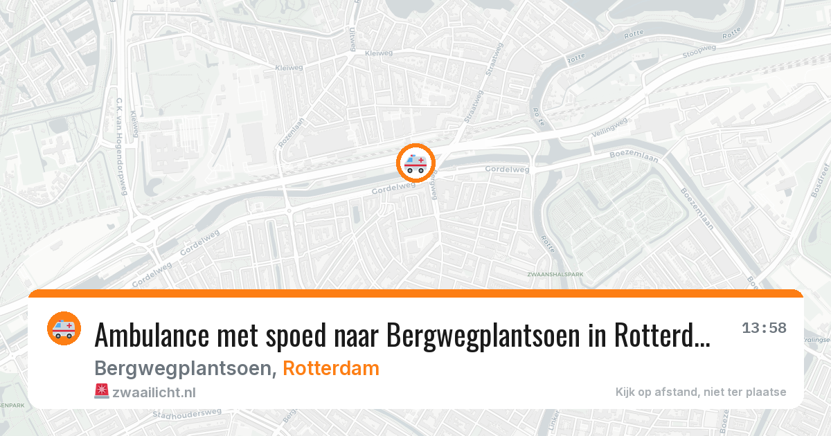 Ambulance met spoed naar Bergwegplantsoen in Rotterdam — 13 aug 2026