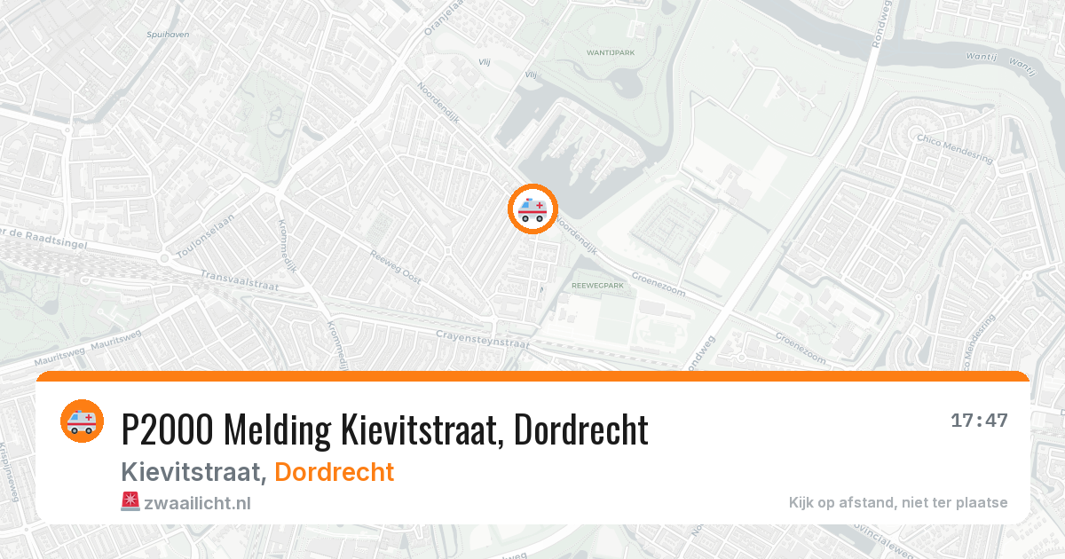 P2000 Melding Kievitstraat, Dordrecht — 8 feb 2026