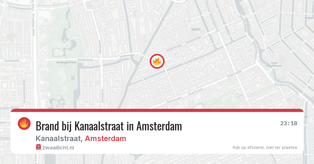 Brand bij Kanaalstraat in Amsterdam — 11 apr 2026