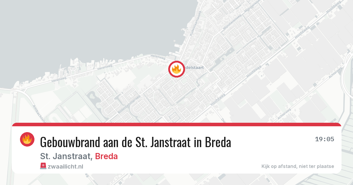 Gebouwbrand aan de St. Janstraat in Breda — 10 apr 2026