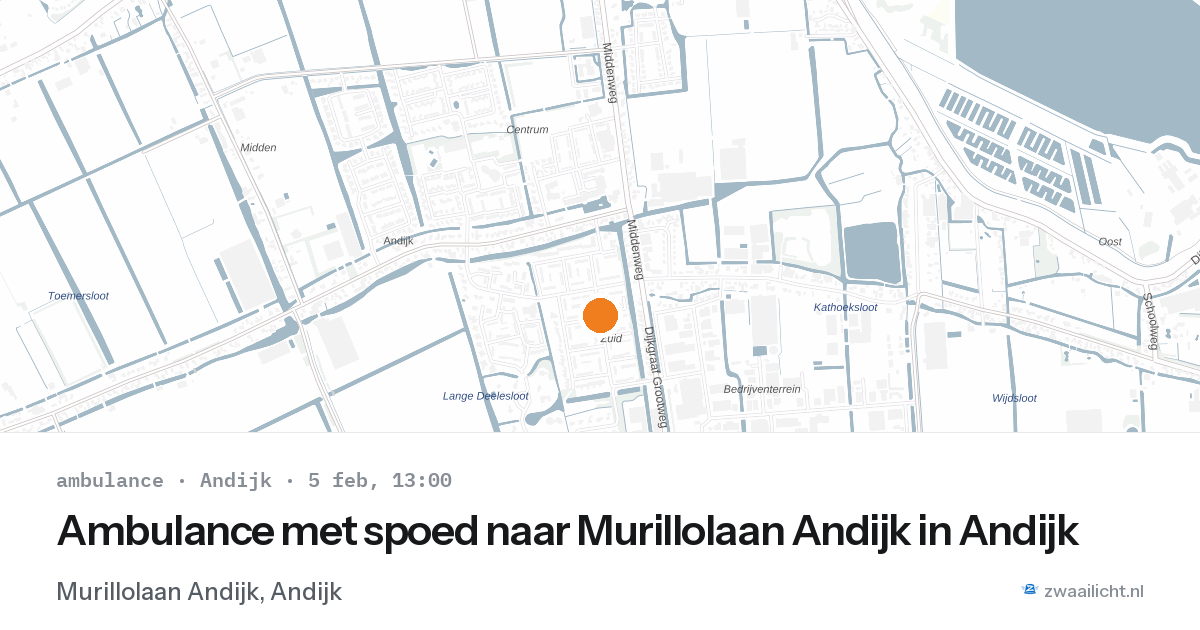 Ambulance met spoed naar Murillolaan Andijk in Andijk — 5 feb 2026