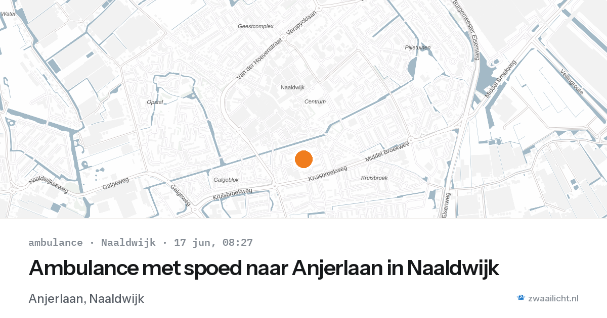 Ambulance met spoed naar Anjerlaan in Naaldwijk — 17 jun 2026