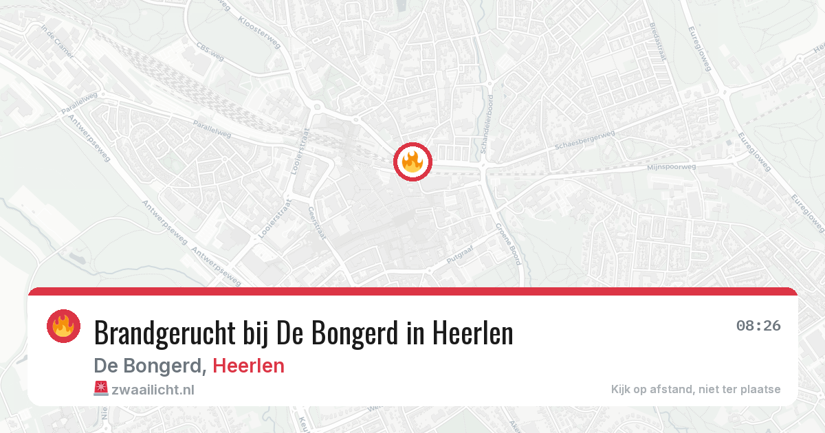 Brandgerucht bij De Bongerd in Heerlen — 11 aug 2026