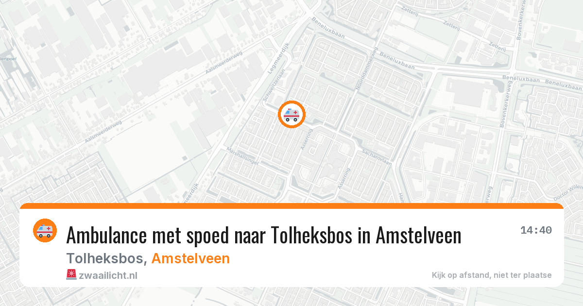 Ambulance met spoed naar Tolheksbos in Amstelveen — 6 apr 2026