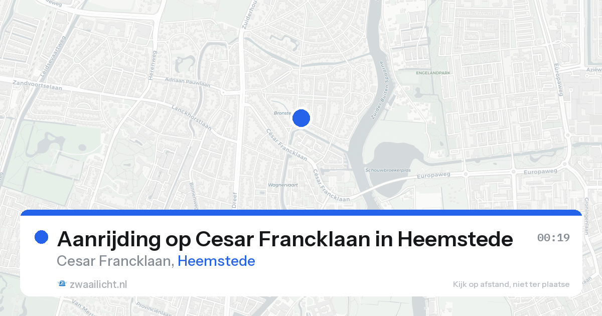 Aanrijding op Cesar Francklaan in Heemstede — 15 aug 2026