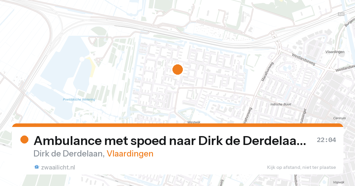Ambulance met spoed naar Dirk de Derdelaan in Vlaardingen — 27 aug 2026