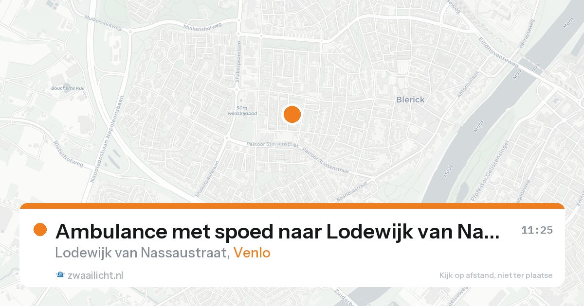 Ambulance met spoed naar Lodewijk van Nassaustraat in Venlo — 15 aug 2026