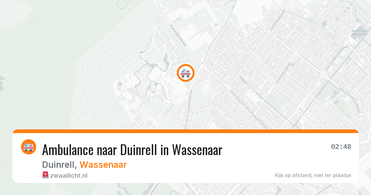 Ambulance naar Duinrell in Wassenaar — 13 aug 2026