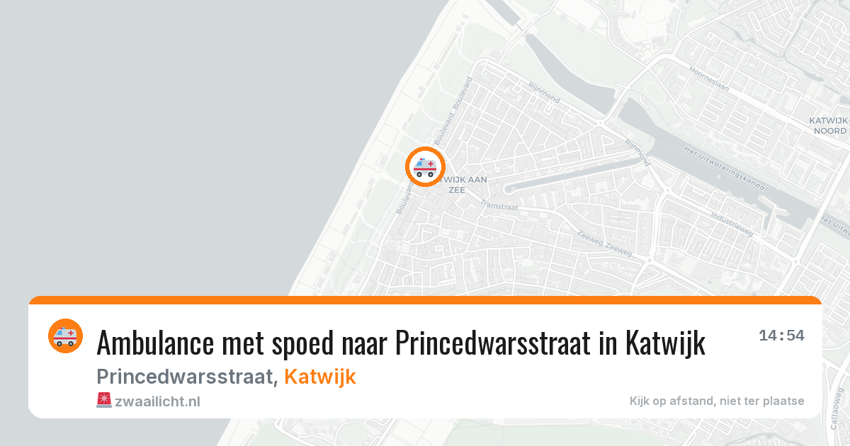 Ambulance met spoed naar Princedwarsstraat in Katwijk — 10 jun 2026