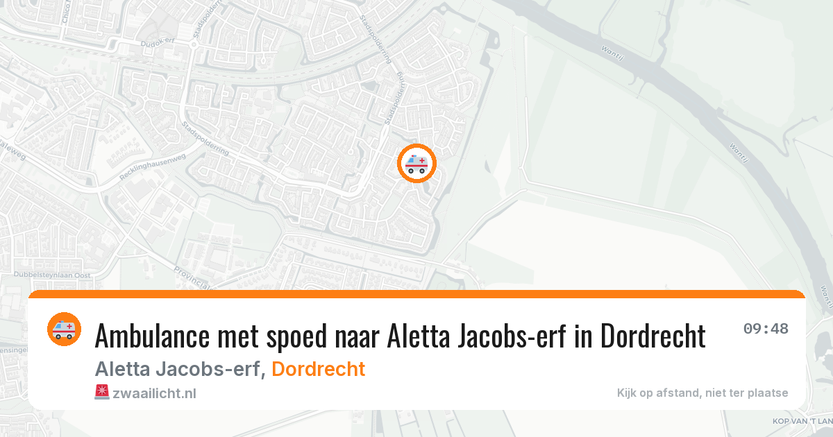 Ambulance met spoed naar Aletta Jacobs-erf in Dordrecht — 20 mrt 2026