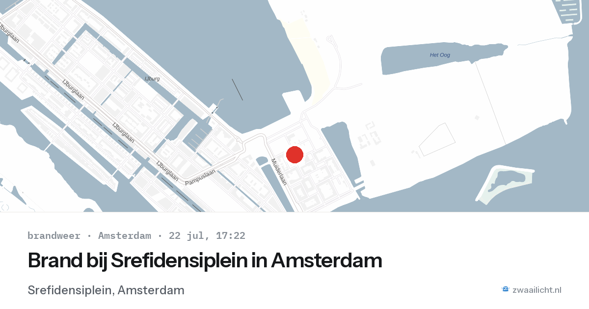 Brand bij Srefidensiplein in Amsterdam — 22 jul 2026