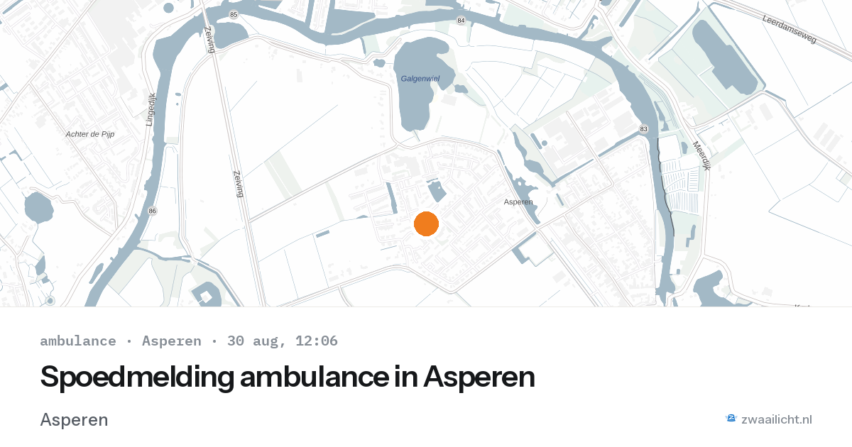 Spoedmelding ambulance in Asperen — 30 aug 2026