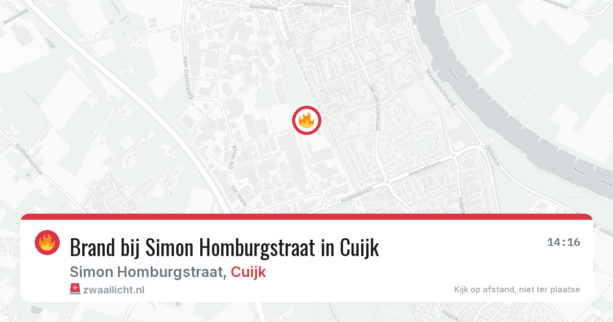Brand bij Simon Homburgstraat in Cuijk — 17 jun 2026
