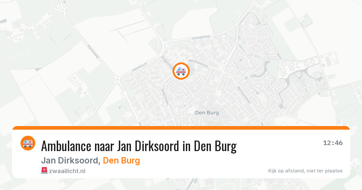 Ambulance naar Jan Dirksoord in Den Burg — 6 jul 2026
