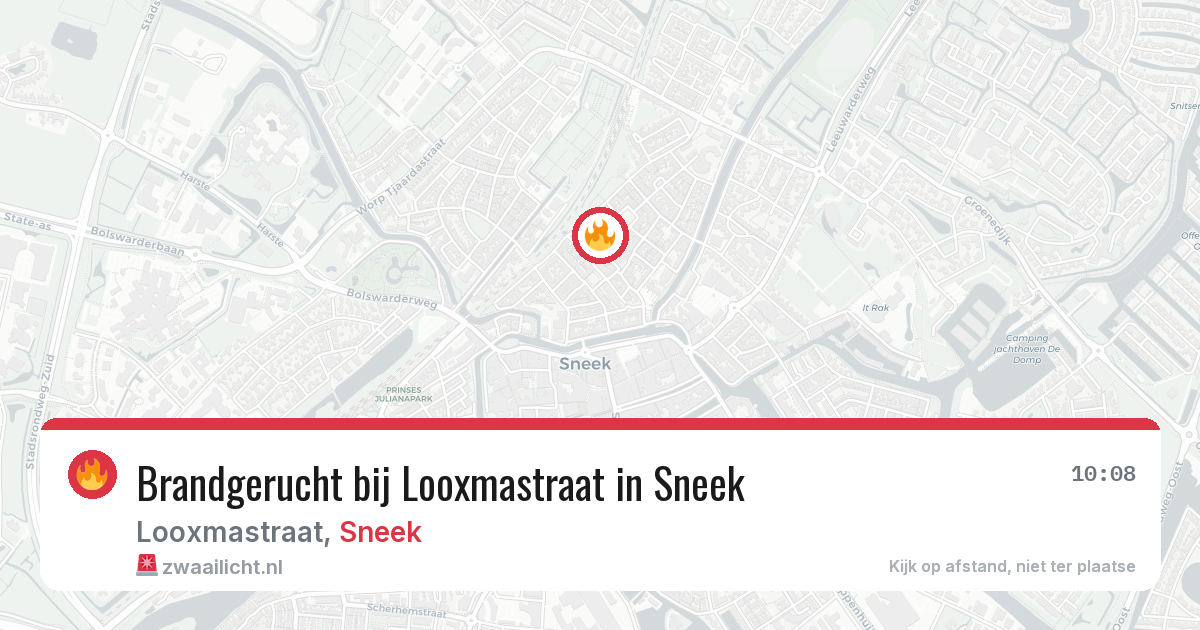 Brandgerucht bij Looxmastraat in Sneek — 23 jun 2026