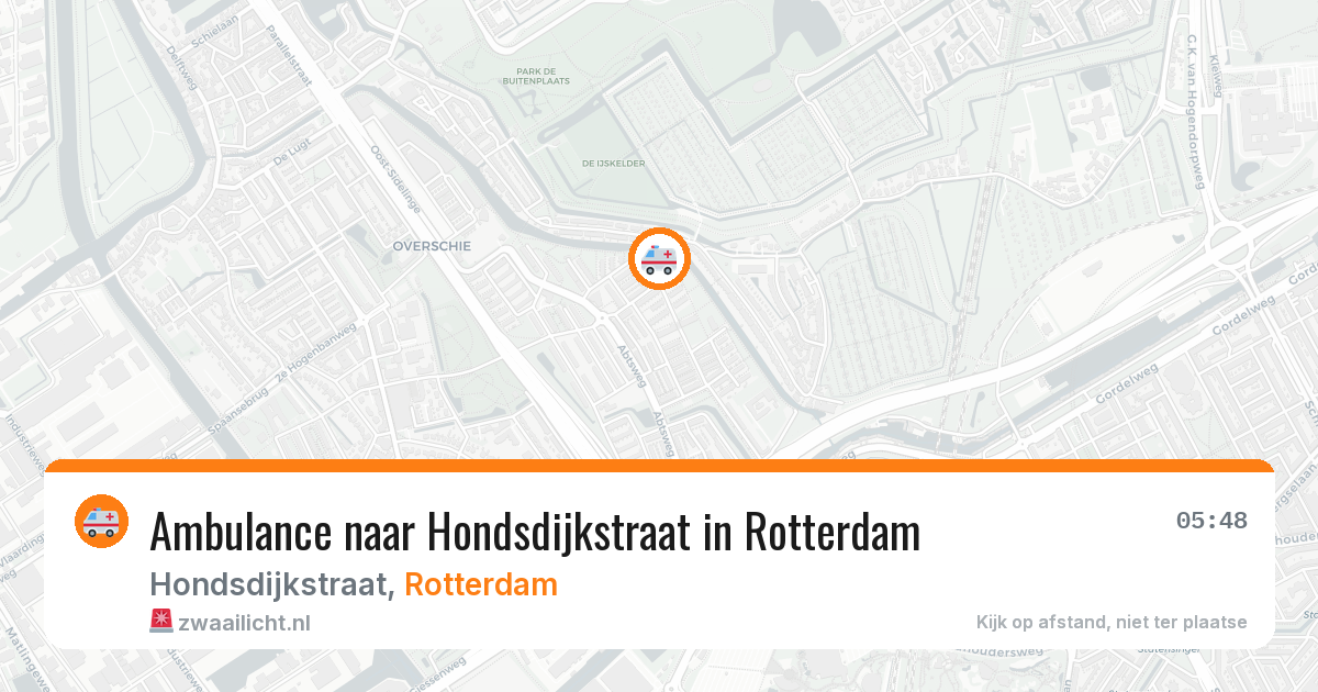 Ambulance naar Hondsdijkstraat in Rotterdam — 5 aug 2026