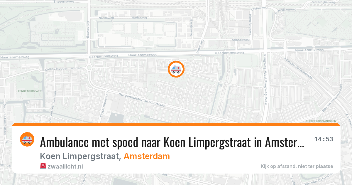 Ambulance met spoed naar Koen Limpergstraat in Amsterdam — 24 apr 2026
