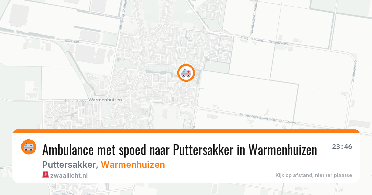 Ambulance met spoed naar Puttersakker in Warmenhuizen — 2 mei 2026