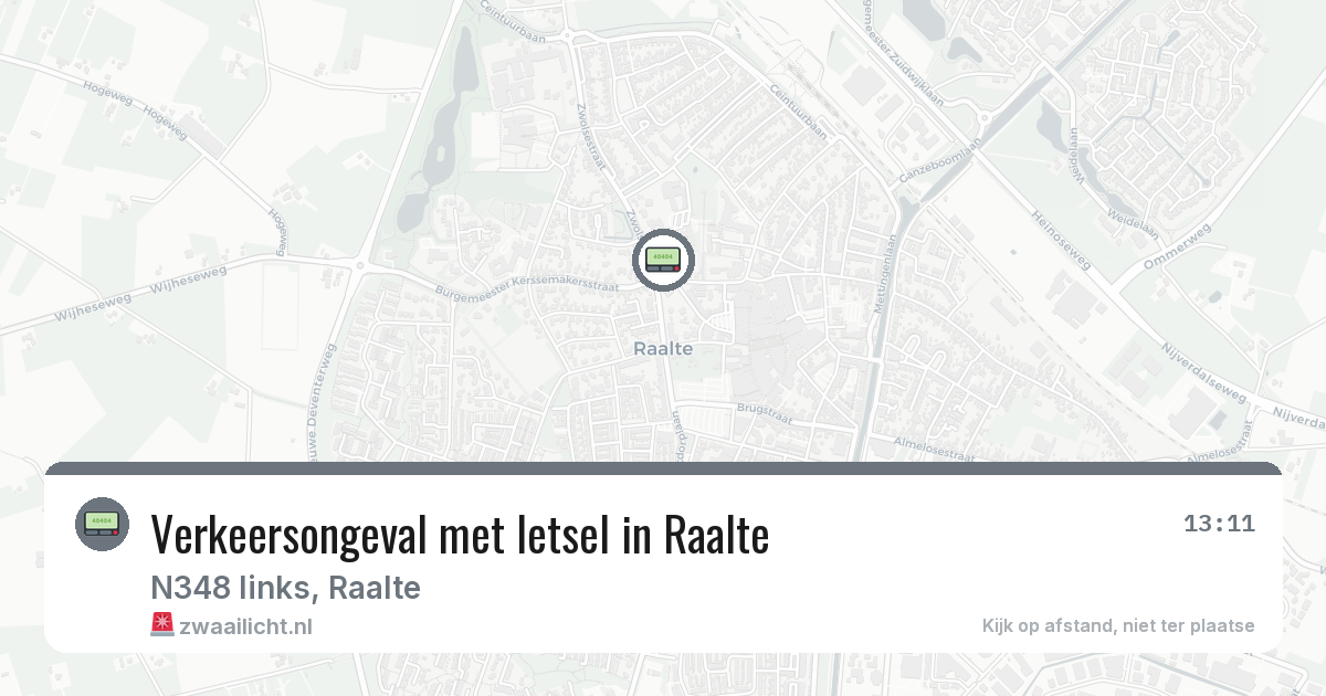 Verkeersongeval met letsel in Raalte — 29 jan 2026
