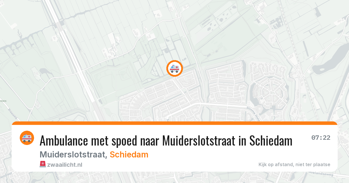 Ambulance met spoed naar Muiderslotstraat in Schiedam — 20 jun 2026