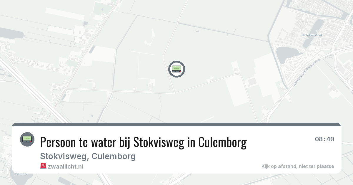 Persoon te water bij Stokvisweg in Culemborg — 12 aug 2026