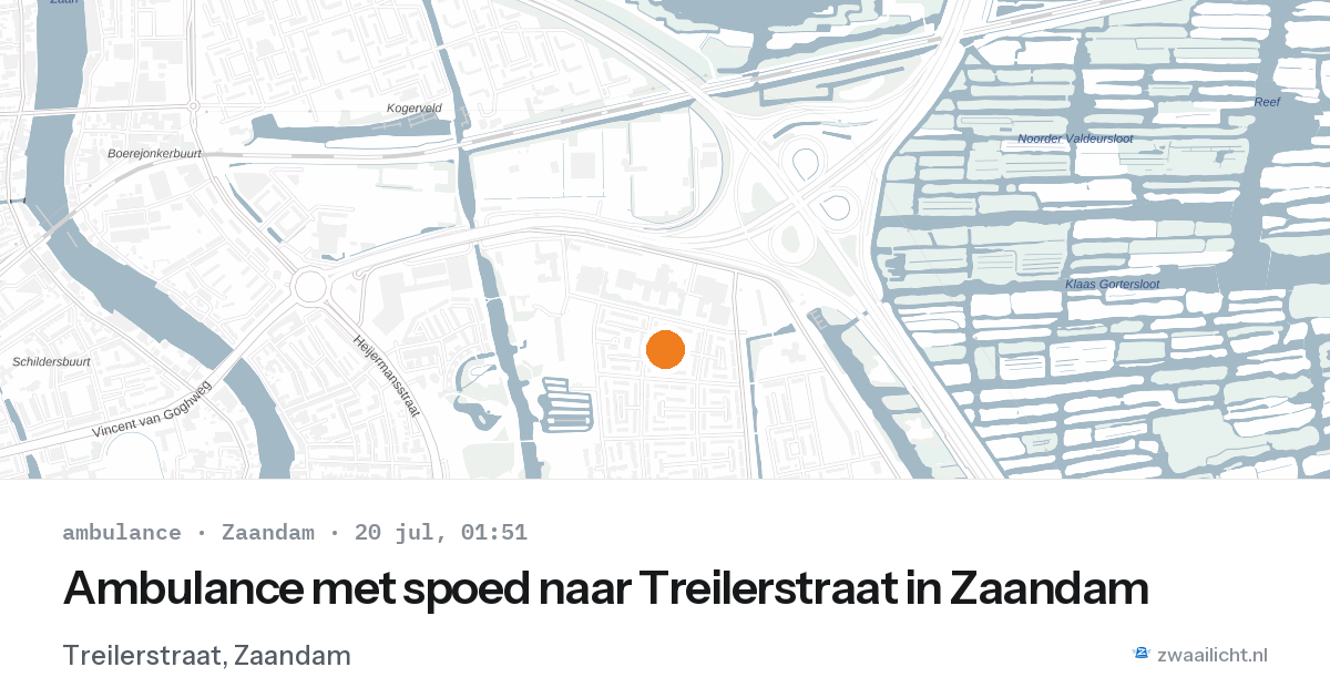 Ambulance met spoed naar Treilerstraat in Zaandam — 19 jul 2026