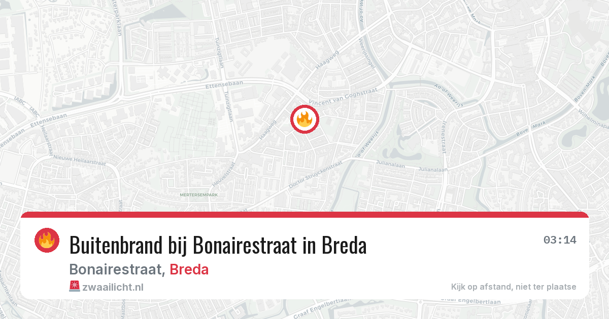 Buitenbrand bij Bonairestraat in Breda — 1 aug 2026