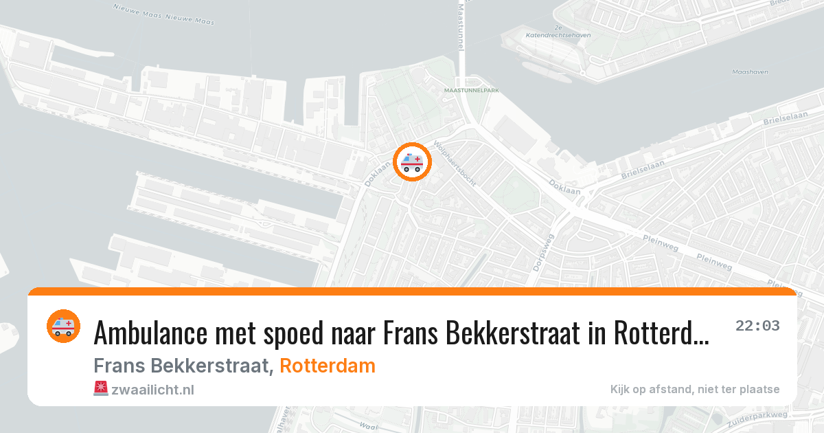 Ambulance met spoed naar Frans Bekkerstraat in Rotterdam — 15 jun 2026