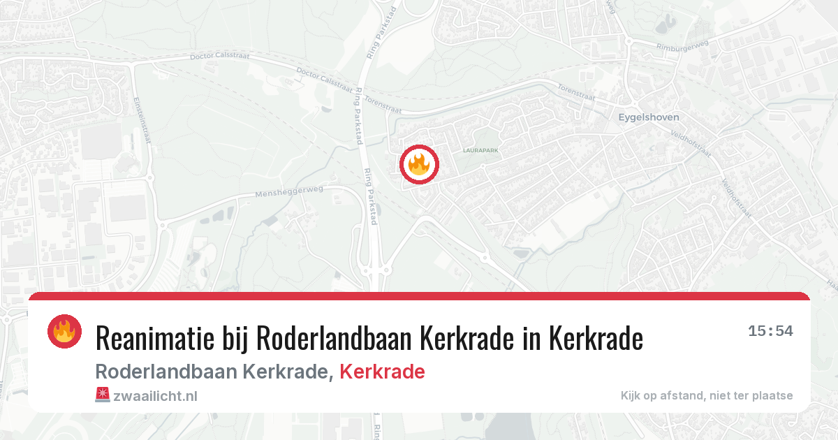 Reanimatie bij Roderlandbaan Kerkrade in Kerkrade — 28 mrt 2026
