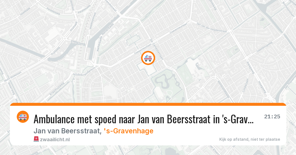 Ambulance met spoed naar Jan van Beersstraat in 's-Gravenhage — 6 jun 2026