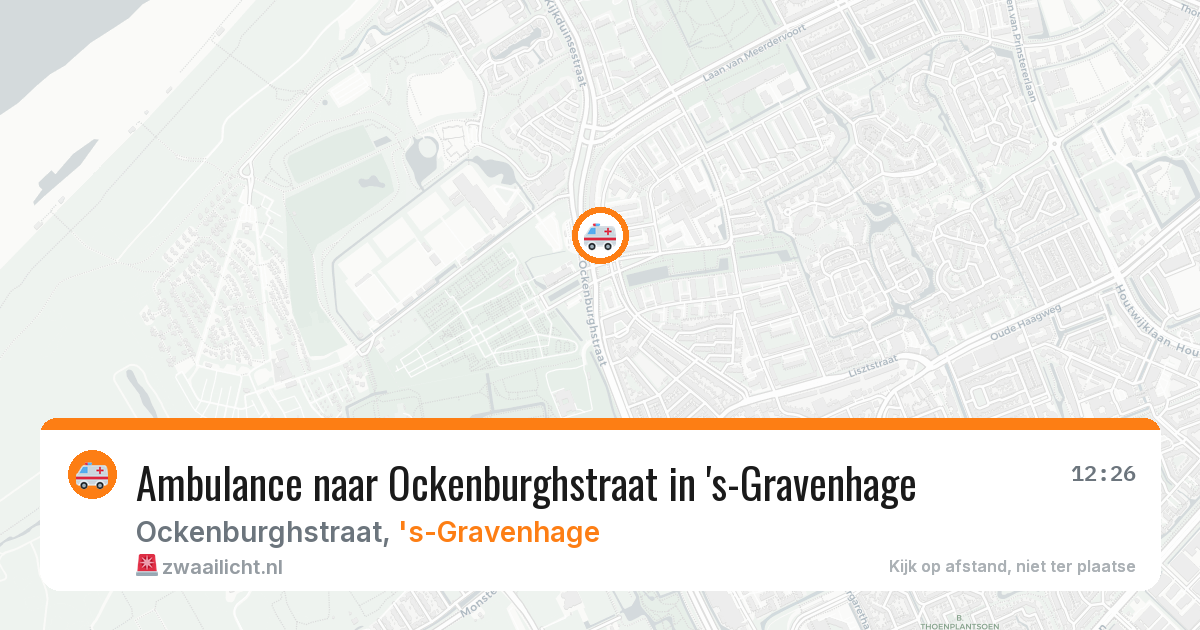 Ambulance naar Ockenburghstraat in 's-Gravenhage — 14 aug 2026