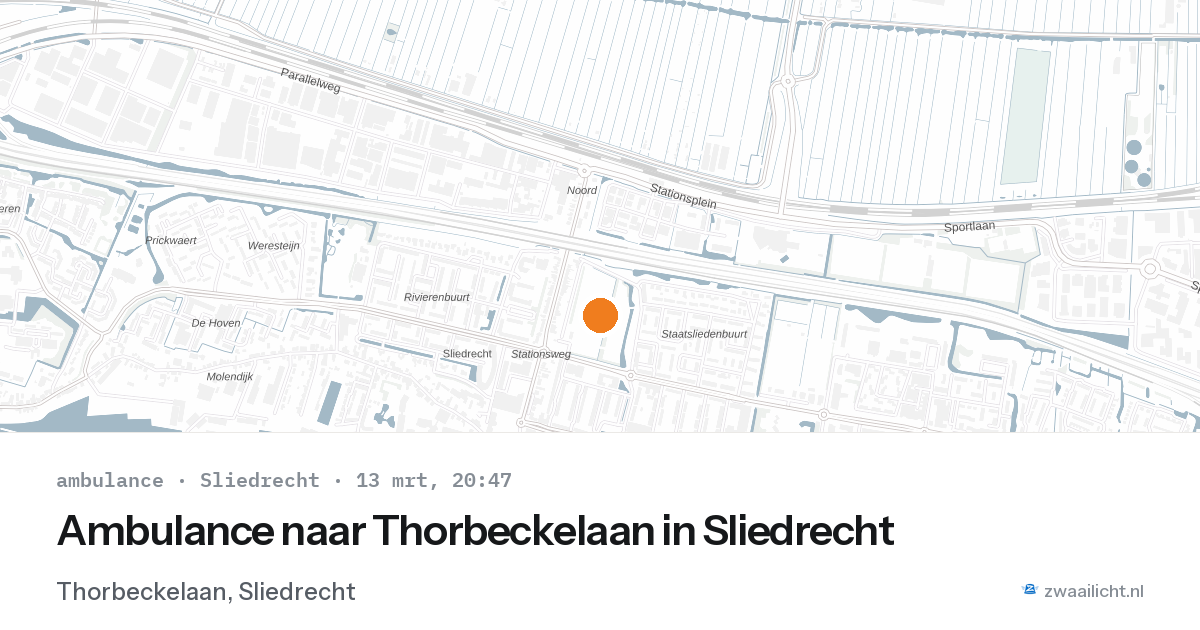 Ambulance naar Thorbeckelaan in Sliedrecht — 13 mrt 2026