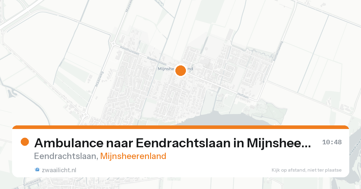 Ambulance naar Eendrachtslaan in Mijnsheerenland — 25 aug 2026